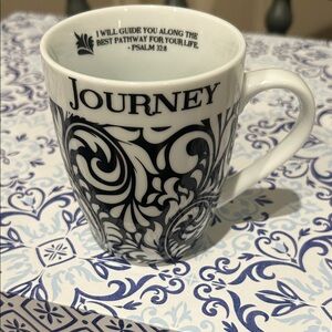 Journey Black and White Floral Mug